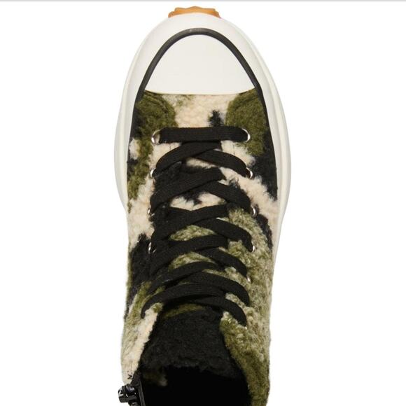 NEW Steve Madden Sneakers Platform Camo Shearling High Top Women Size 6.5 - Picture 4 of 6